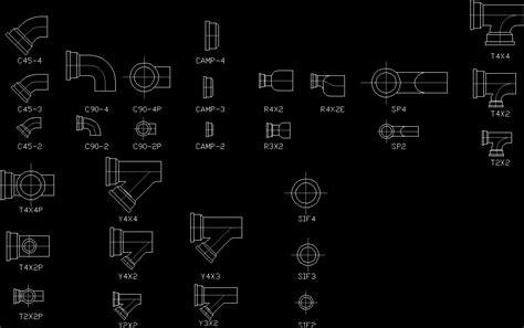Blocks Sanitary Connections 2d Dwg Detail For Autocad Designs Cad