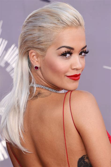 rita ora s signature shade is mac s lady danger getty images blonde hair