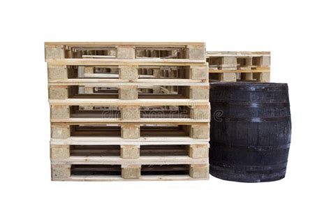 Wooden Barrel And Pallets Stock Image Image Of Crate 29996693