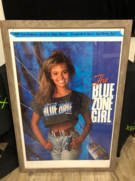 Pamela Anderson First Advertising Poster Rare Custom Framed Labatt Blue
