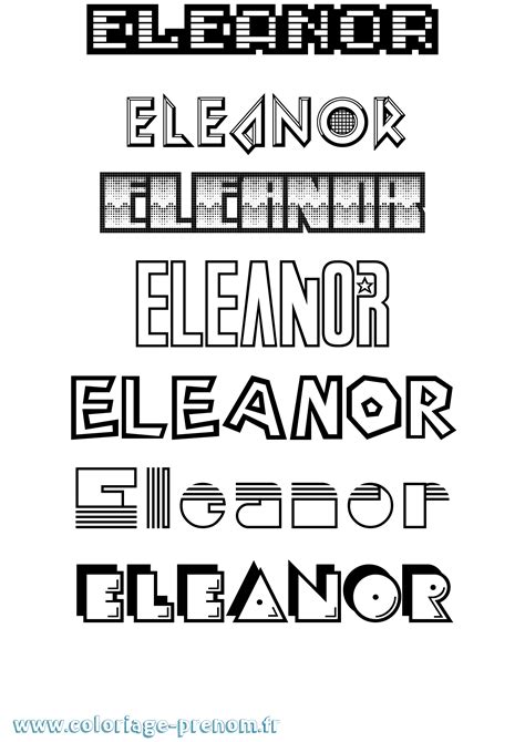 Coloriage Du Prénom Eleanor à Imprimer Ou Télécharger Facilement