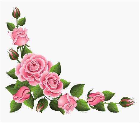 Rose Corner Border Cartoon Flower Corner Design Png Rose Clipart Sexiz Pix