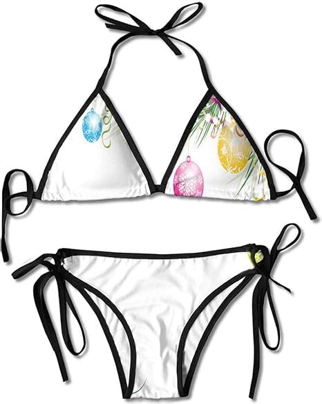 Women Two Piece Swimsuit Sexy Swimwear Halter String Triangle Bikini Sets Colorful