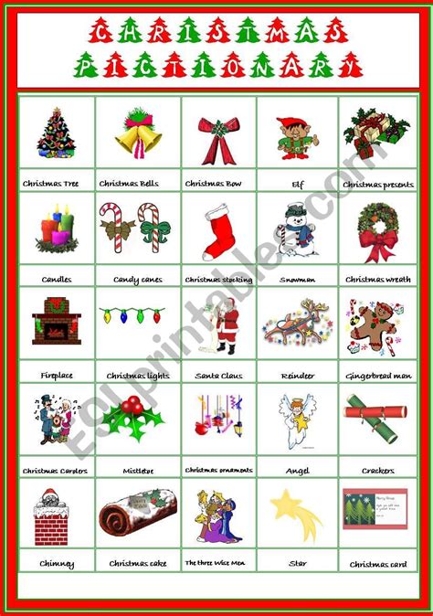 Printable Christmas Pictionary Printable World Holiday