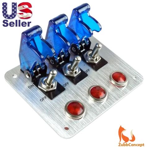 3 Rows Blue Safety Cover Toggle Switch With Red Indicator Light