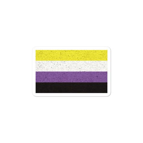 Non Binary Pride Flag Vinyl Sticker Gay Pride Flag Textured Etsy Uk
