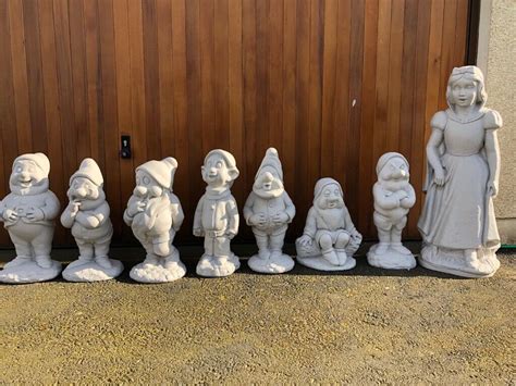 Vintage Snow White And Seven Dwarfs Garden Statues In Ellon