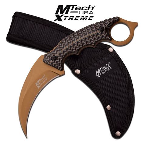 Mtech Usa Xtreme Green Titanium Fixed Blade Karambit Knife