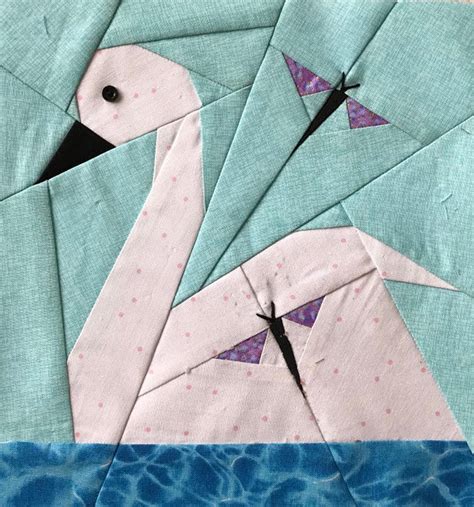 Swan On The Lake Paper Piecing Block In Pdf Etsy In 2021 Paper