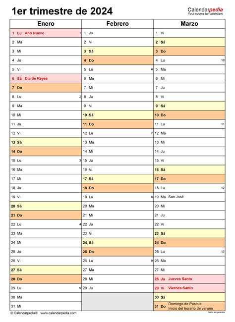 Calendario Trimestral 2024 En Word Excel Y Pdf Calendarpedia