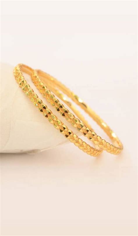 Simple Gold Plated Bangle Set Itscustommade 529544