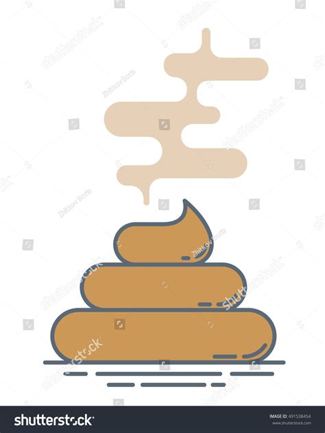 Vector Stinky Poop Pile Modern Outline Stock Vector Royalty Free