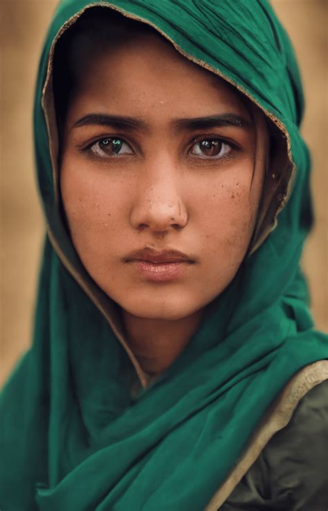 A Very Highly Detailed Head And Shoulders Portrait Of An Afghan Teenage