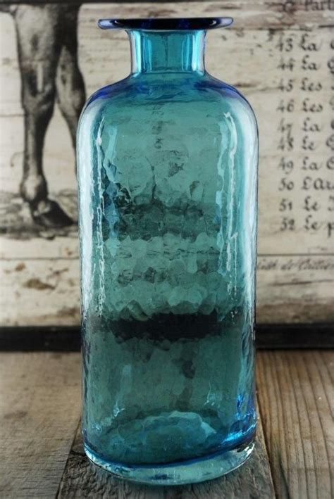 Blue Lounge Glass Bottle Vase Blue Glass Bottles Blue Lounge Bottle