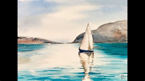 Easy Watercolor Sailboat Painting Youtube