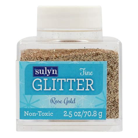 Sulyn Extra Fine Glitter For Crafts Stacking Jar Rose Gold 25 Oz