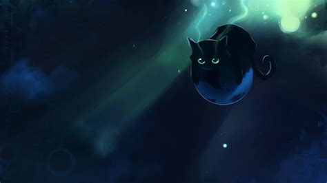 Artwork Apofiss Black Cats Fantasy Art Bubbles Cat Hd Wallpaper