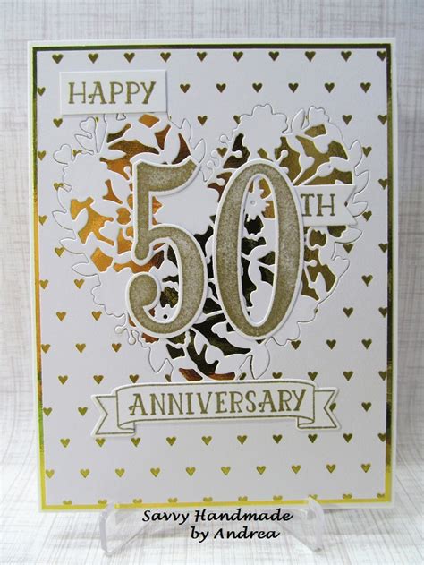 Savvy Handmade Cards 50th Anniversary Card