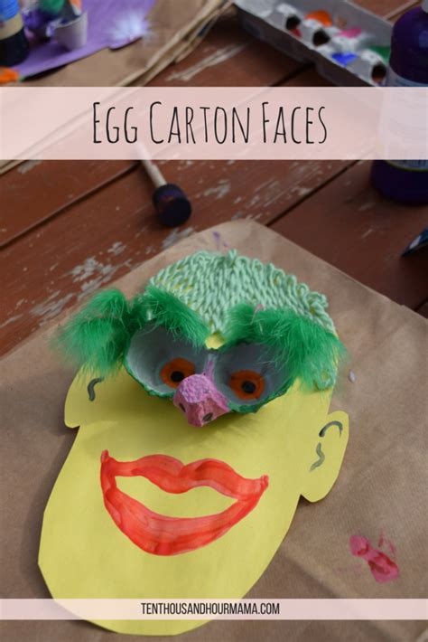 Egg Carton Faces Craft An Upcycling Art Project For Kids