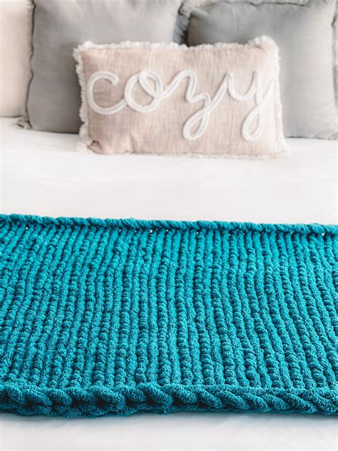 Teal Cozy Throw Chenille Soft Chunky Blanket Best Blankets Etsy