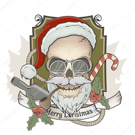 Scary Santa Claus Skull — Stock Vector © Shockfactorde 36634661