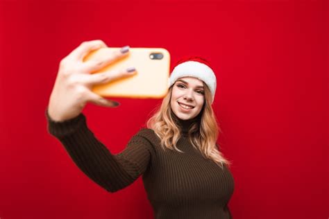 Premium Photo Portrait Woman Taking Selfie