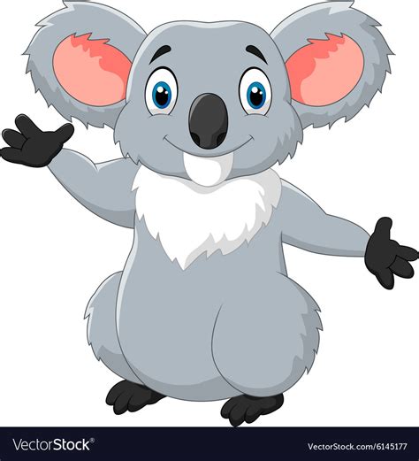 Happy Cartoon Koala Waving Hand Royalty Free Vector Image