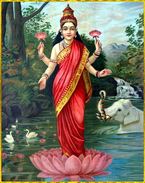 Lakshmi Devi Indian Art Gallery Hindu Art Ravivarma Paintings