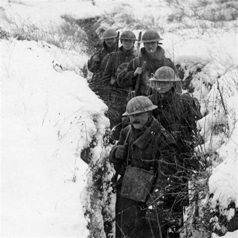 British Soldiers In A Reserve Trench During Winter Ww1 Worldwar1