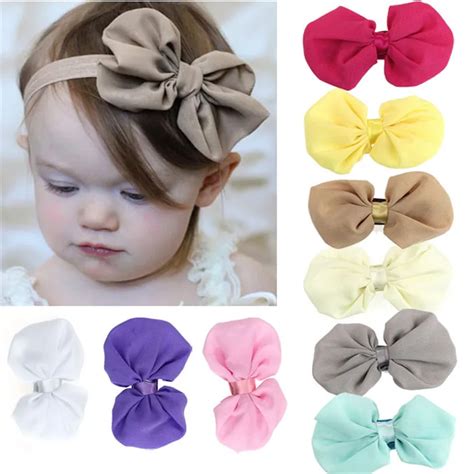 9pcs Babys Girls Chiffon Flower Elastic Headband Photography Headband