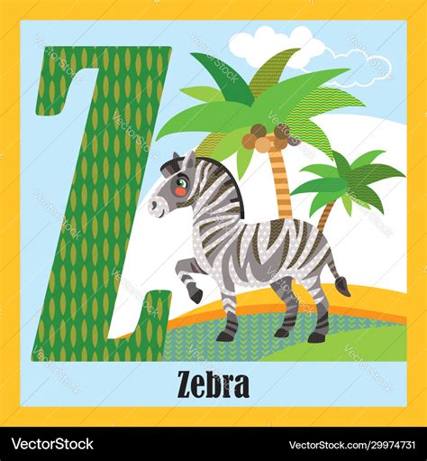 Animal Alphabet Z Royalty Free Vector Image Vectorstock