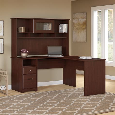 Bush Furniture Cabot 60w L Shaped Computer Desk With Hutch And Drawers