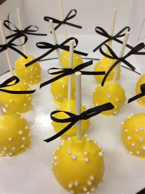 color>yellow&black (With images) | Yellow cake pops, Baby shower yellow, Yellow birthday parties