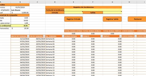 Formula Para Sacar El Valor De Horas Extras En Excel Printable