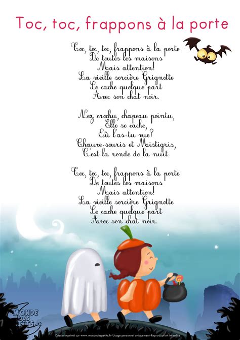 Monde Des Petits Toc Toc Frappons à La Porte Chanson Dhalloween