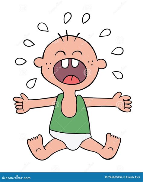 Cartoon Baby Is Crying Vector Illustration Stock Vector Illustration