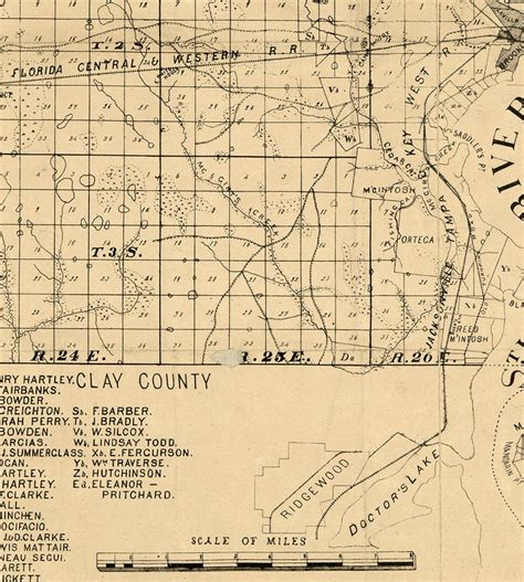 Map Of Duval County Florida 1885 Restoration Hardware Home Etsy