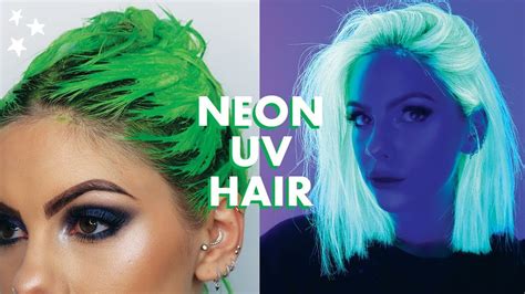 Blue hair for guys has been in and out of fashion over the years. NEON UV GREEN HAIR DYE TUTORIAL - YouTube