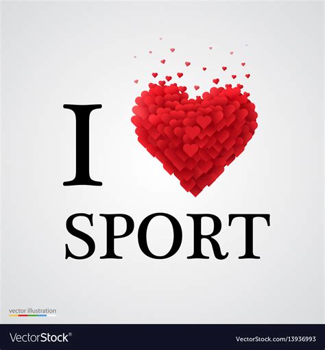 I Love Sport Heart Sign Royalty Free Vector Image