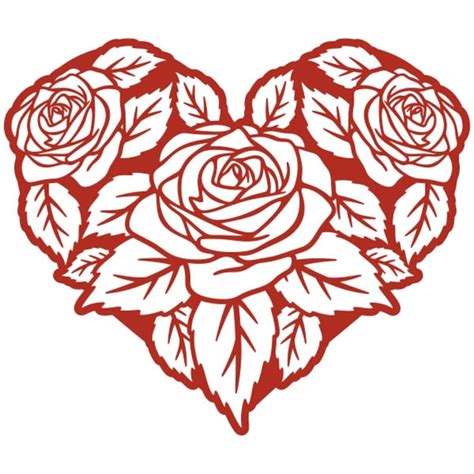 Roses Heart Cuttable Design Png Dxf Svg Eps File For Etsy