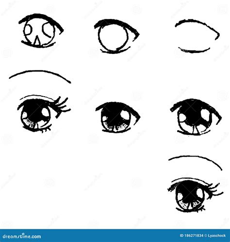 Tutorial Of Drawing Human Eye Eye In Anime Style Female Eyelashes
