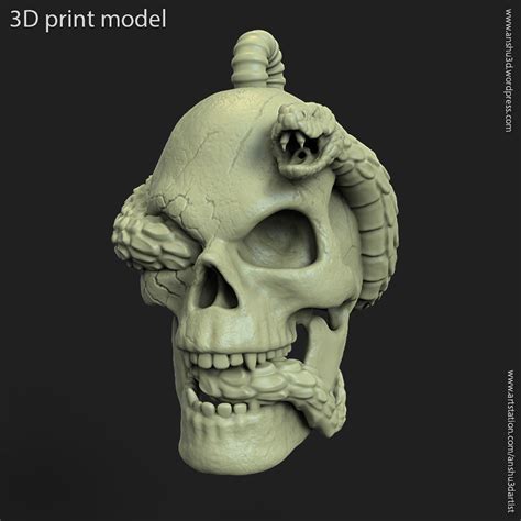 Biker Snake Skull Vol11 Pendant Jewelry 3d Model 3d Printable Cgtrader