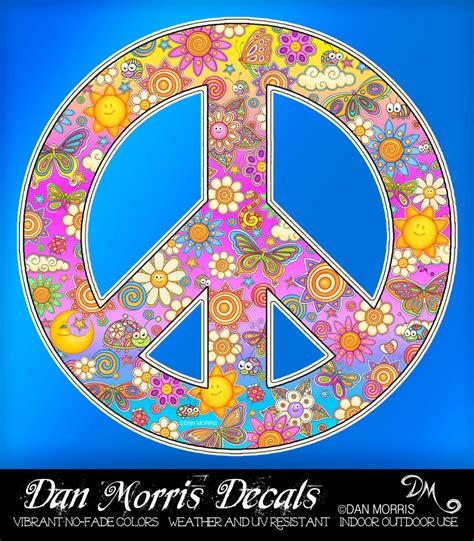 Flower Peace Sign Decal By Dan Morris Perfect For Any Indoor Etsy