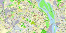 Kiev PDF Map Ukraine English City Plan Low Detailed editable Adobe PDF ...