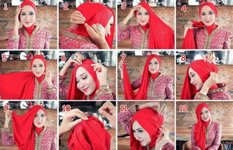 cara memakai jilbab pengantin modern yang simple sederhana model jilbab