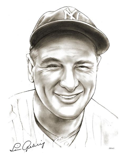 Lou Gehrig Drawing By Greg Joens