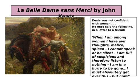 ‘la Belle Dame Sans Merci By John Keats Lesson And Annotated Poem