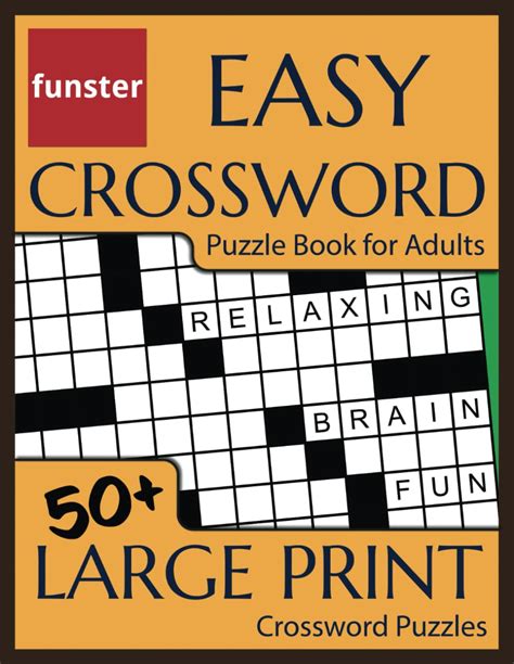 Funster Easy Crossword Puzzle Book For Adults 50 Large Print