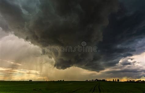 Severe Thunderstorm Clouds Landscape With Storm Clouds Stock Photo
