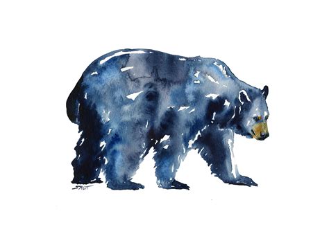 Black Bear Watercolor On 9x12 Cold Press Paper Salt Watercolor